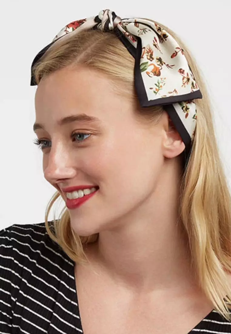 Aksesoris Wanita Rosy Floral Skinny Multi purpose Scarf Wanita White & Multi