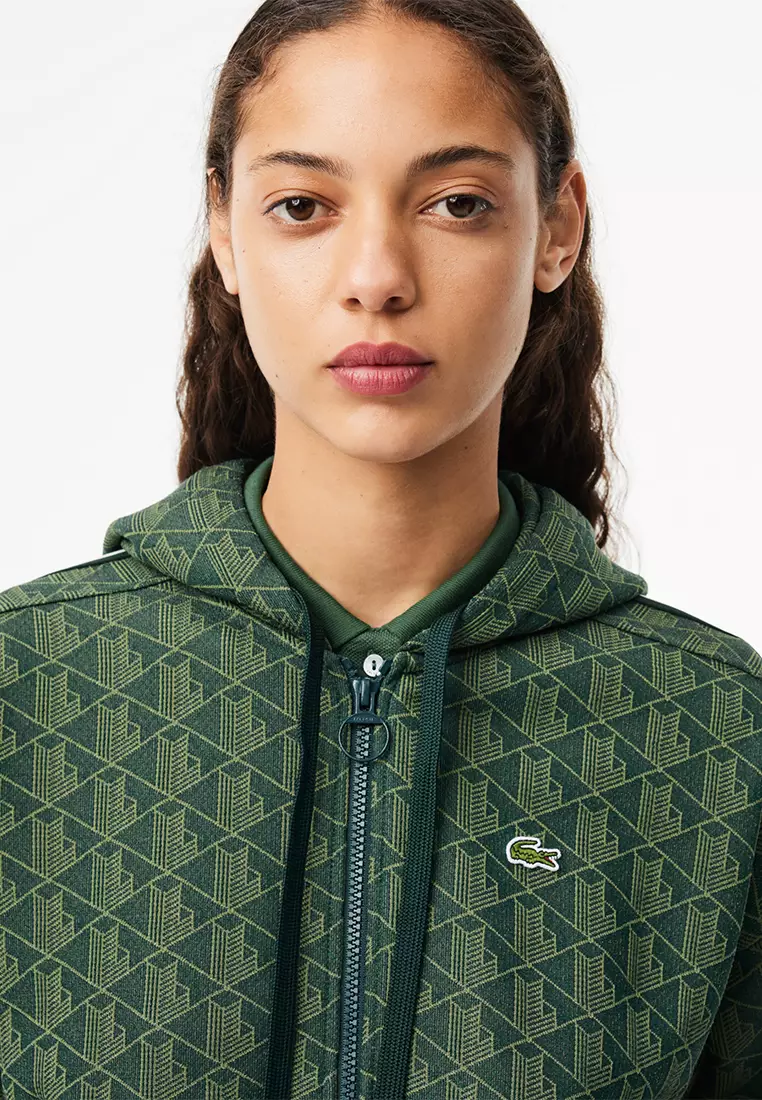 Monogram Jacquard Zip Front Hoodie