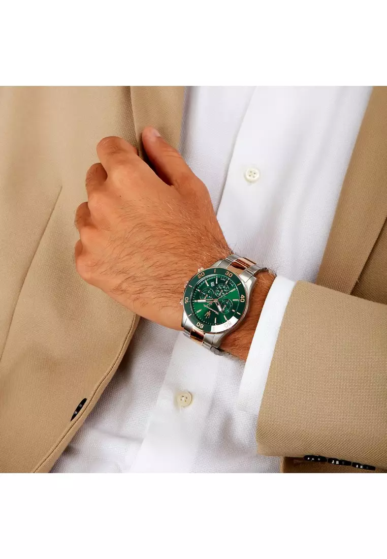 【2 Years Warranty】Maserati Competizione 43mm Men's Quartz Watch Luminous Dial Hands R8873600004 Japan Movement