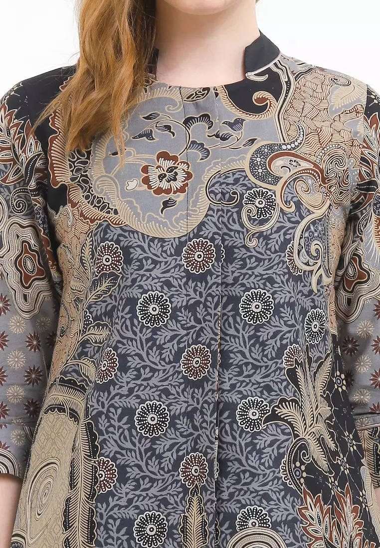 Blouse Atasan Batik Wanita Gilgane Furing Black