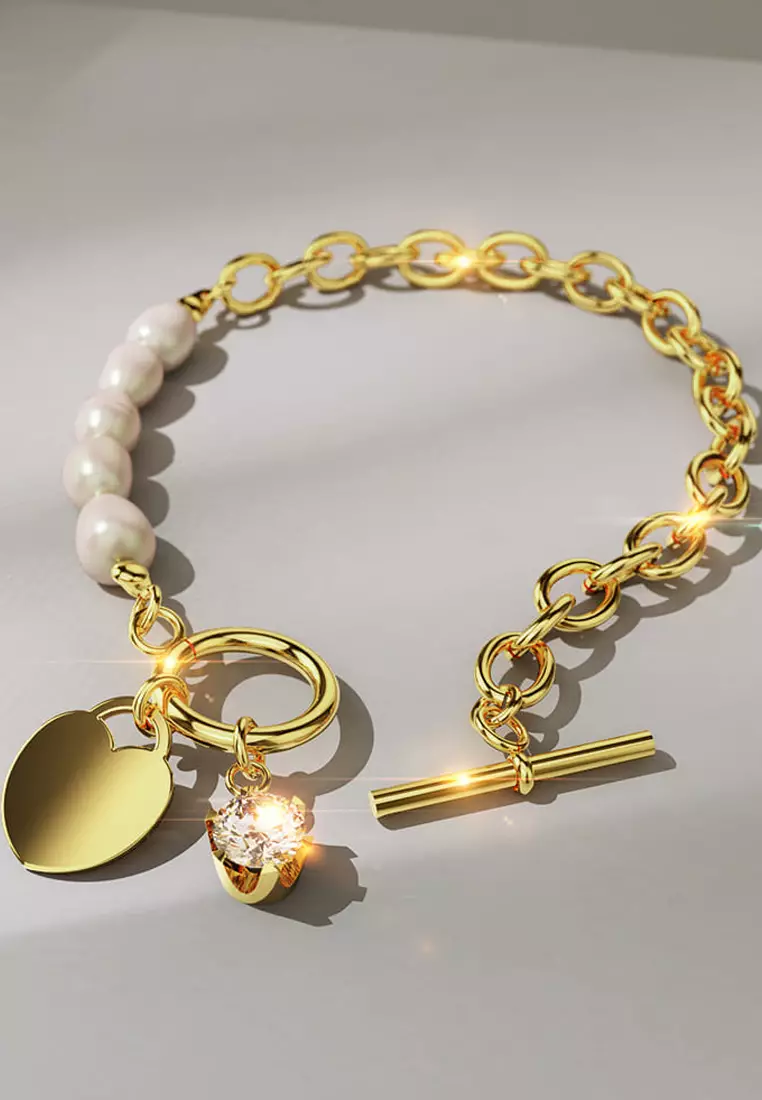 Elan Heart T-lock Toggle Bracelet