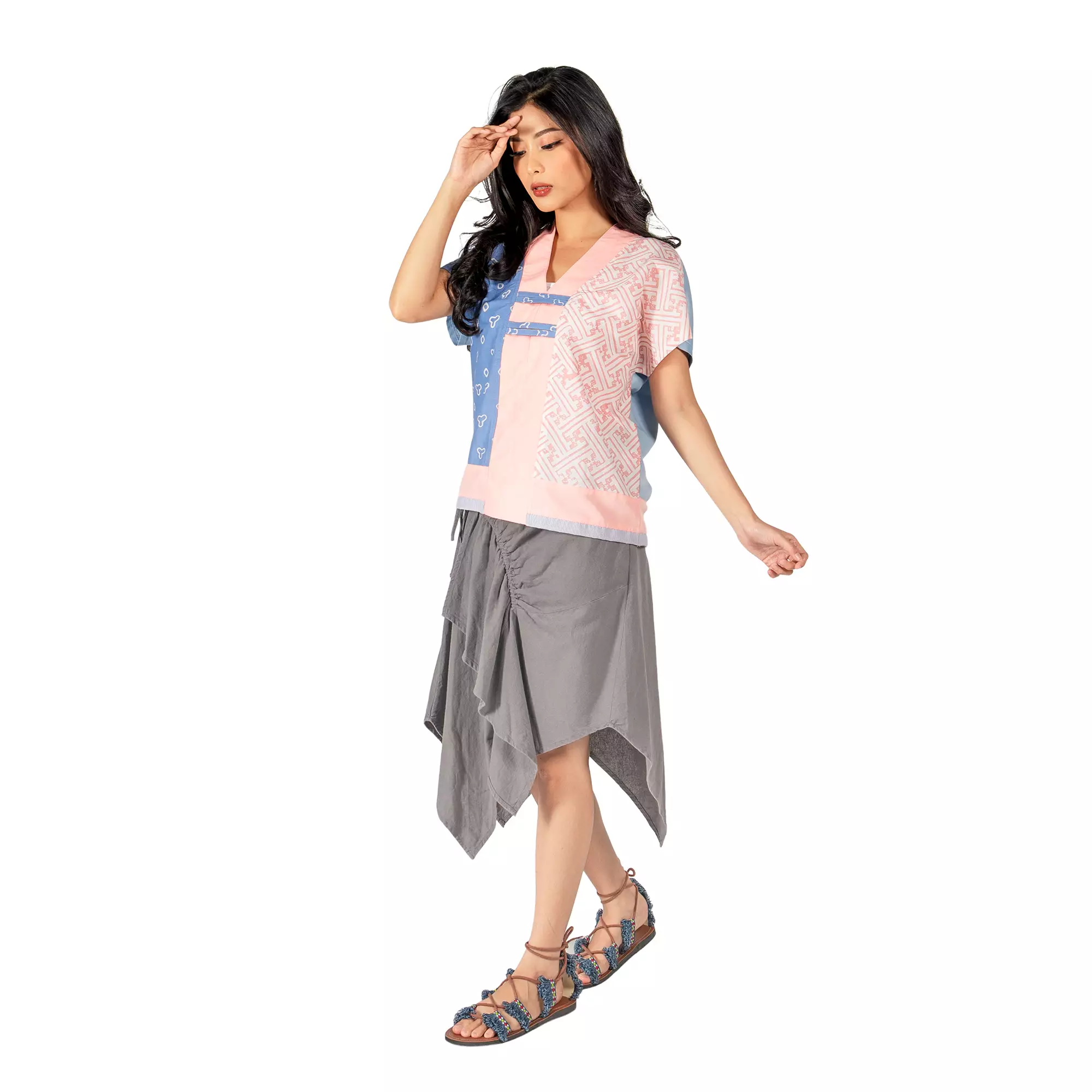 Blouse Batik Wanita - Bhatara Batik Inara - Atasan Batik Modern Lengan Pendek