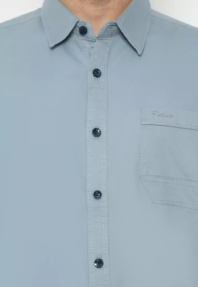 POLICE Kemeja Polos Cotton Regular Fit Pria