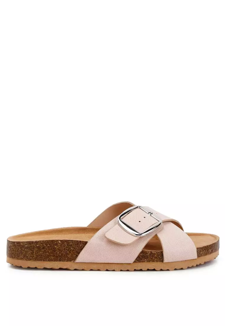 Discount on London Rag  shoes - SKU: Beige Buckle Slip-On Sandals