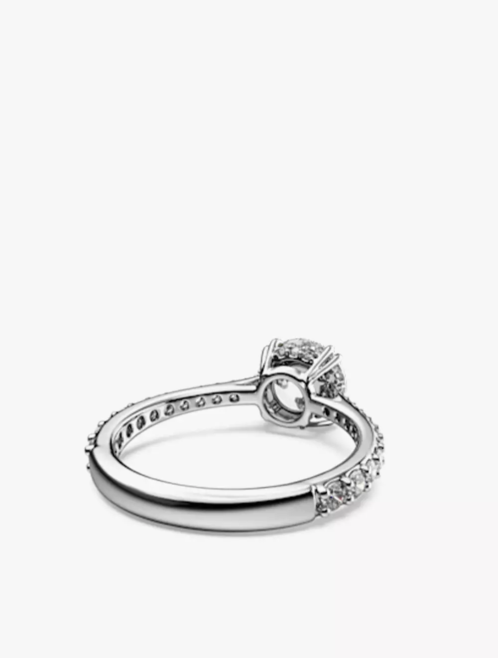 Stilla cocktail ring, Round cut, Pavé, White, Silver-tone finish - 55