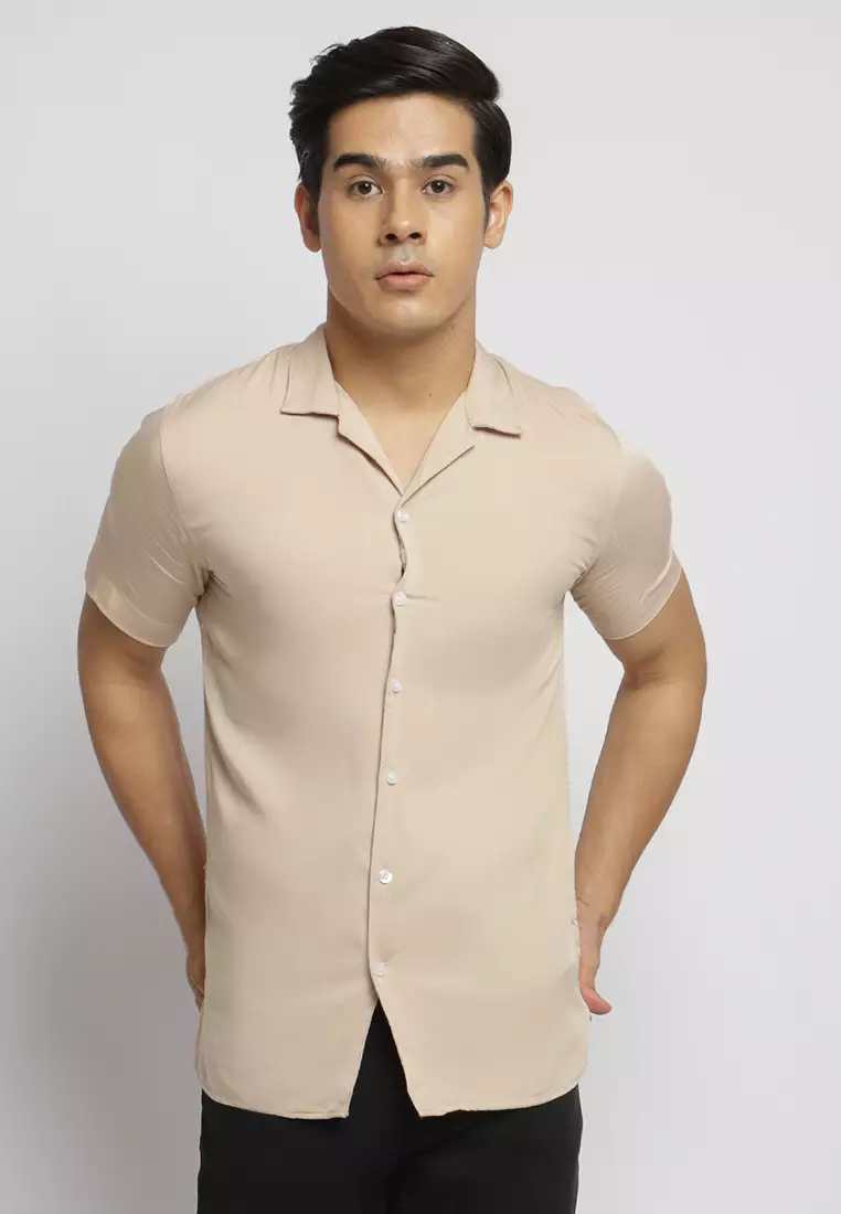 Cuban Beige Casual Shirt
