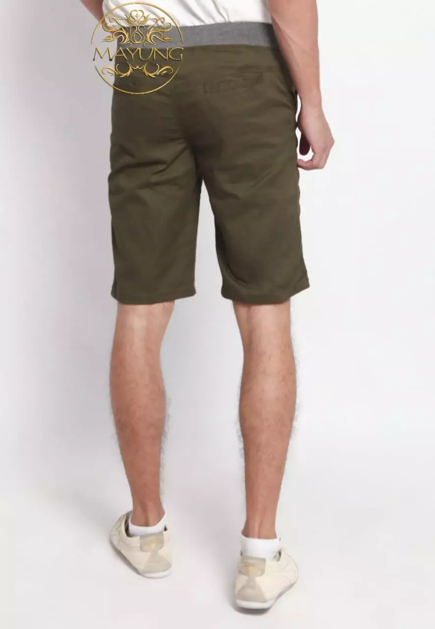 Celana Chinos Pendek Premium Slimfit Hijau Army
