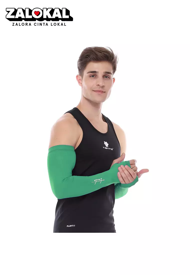 Jual Tiento Manset Tangan / Hand Sleeve/ Arm Sleeve Green Thumbhole Men