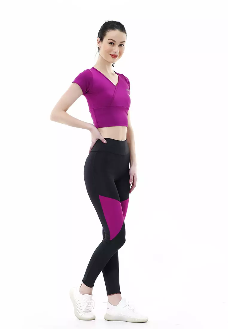 Jovita One Set Atasan Bawahan Baju Senam Aerobik Relaxed Fit - Ungu Muda