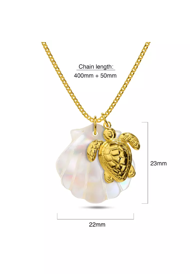 Pearl Shell & Gold Sea Turtle Necklace