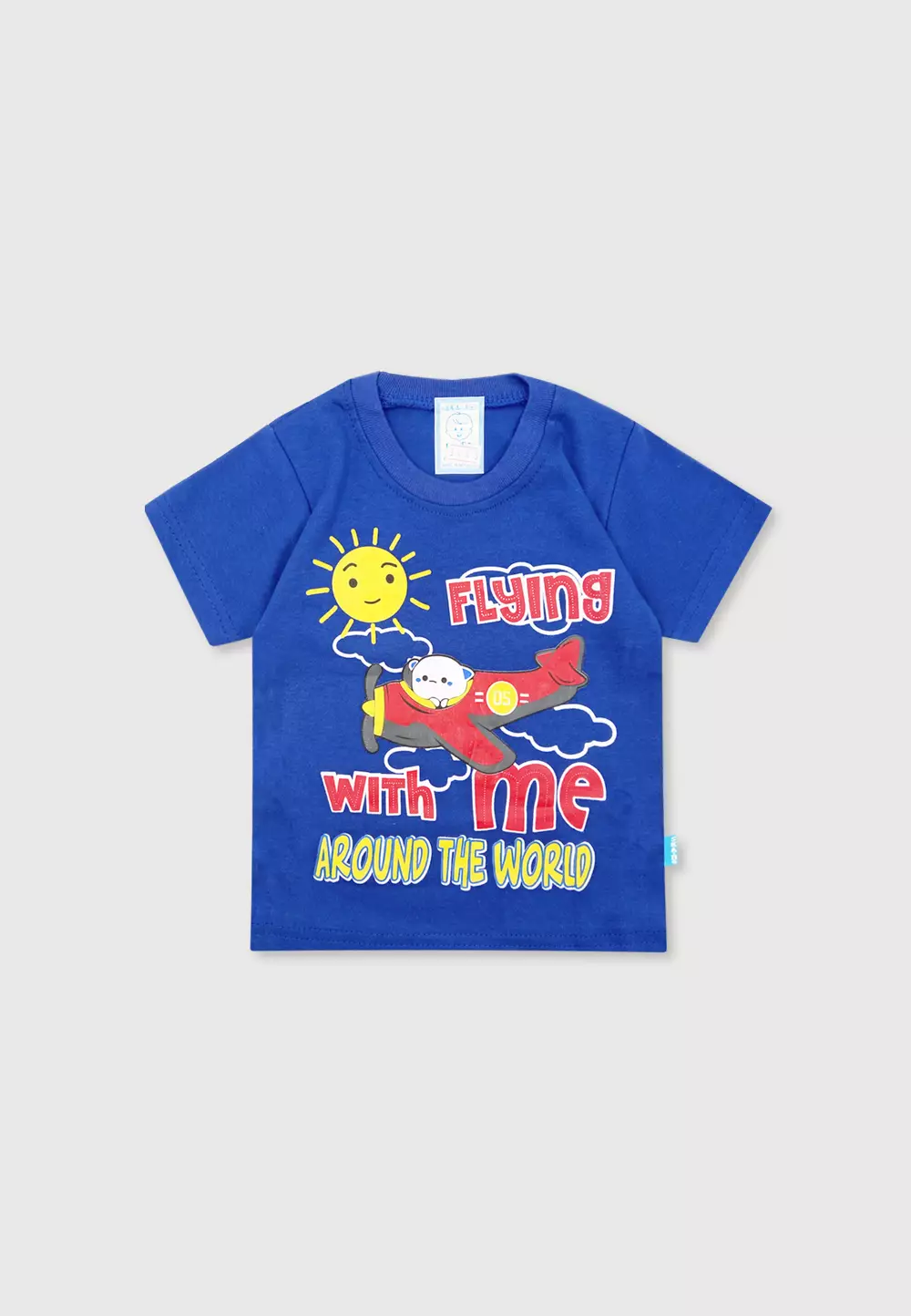 Wakakids Baju Bayi Anak Laki Laki Usia 6 Bulan Hingga 12 Bulan Setelan Celana Jeans Motif Flying Wth Me 3443 Biru