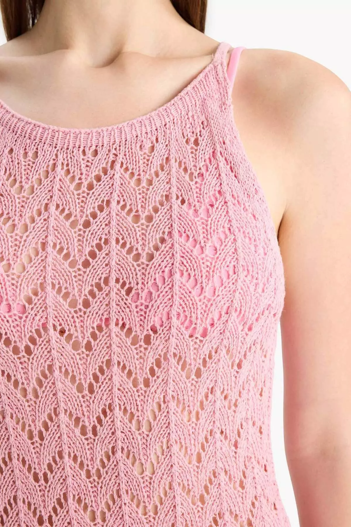 Round Neck Strap Knitwear Beach Dress-Fall in Love E5968Ax25Hs