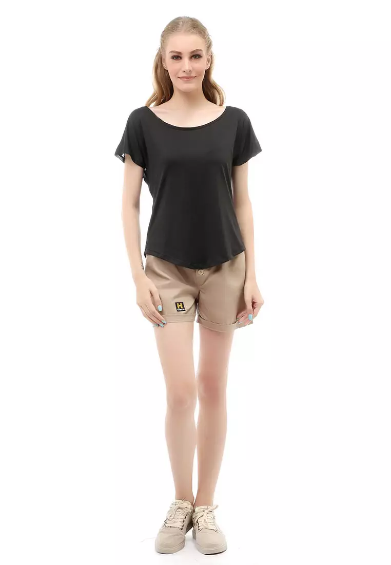 Wish Kaos Sport Wanita Model Jaring Belakang Material Polyester ORIGINAL - Black