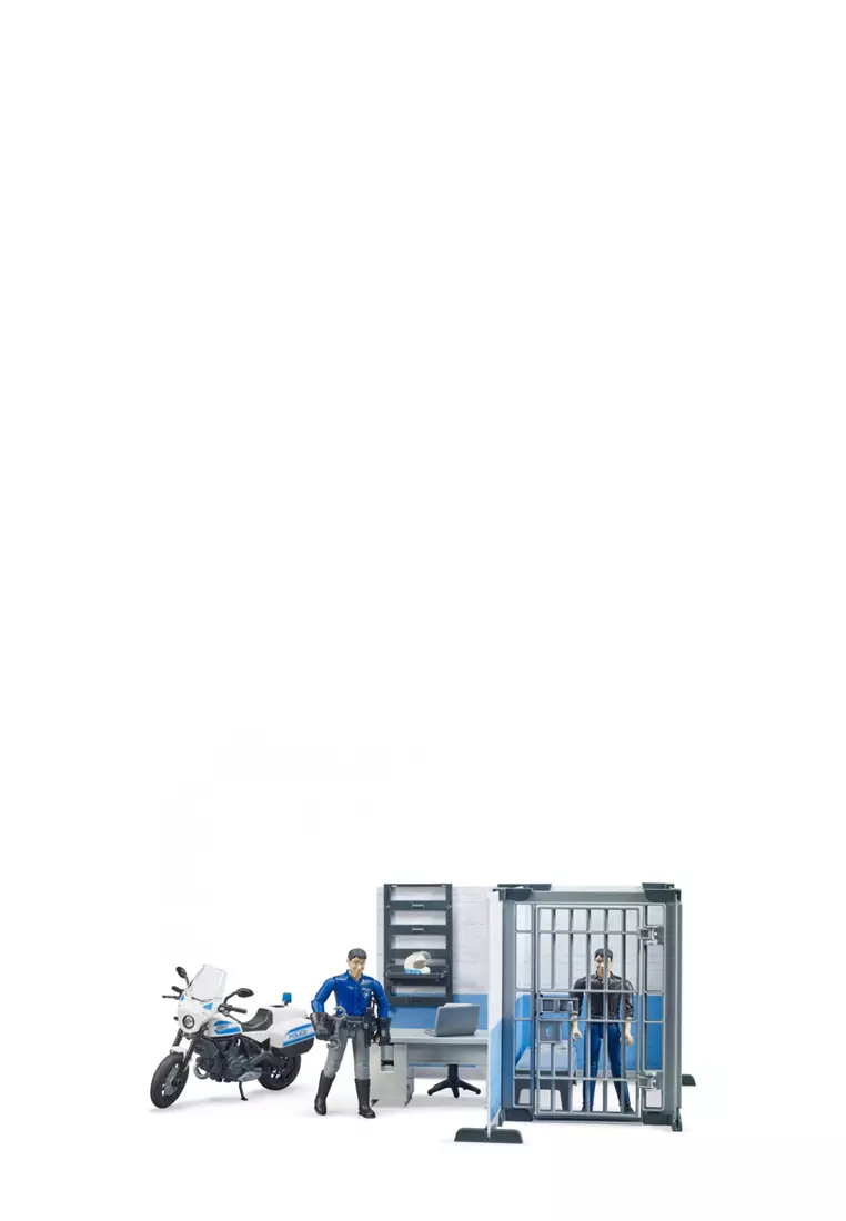 Bruder 62732 - Bworld Police Station w/ Police Motorbike