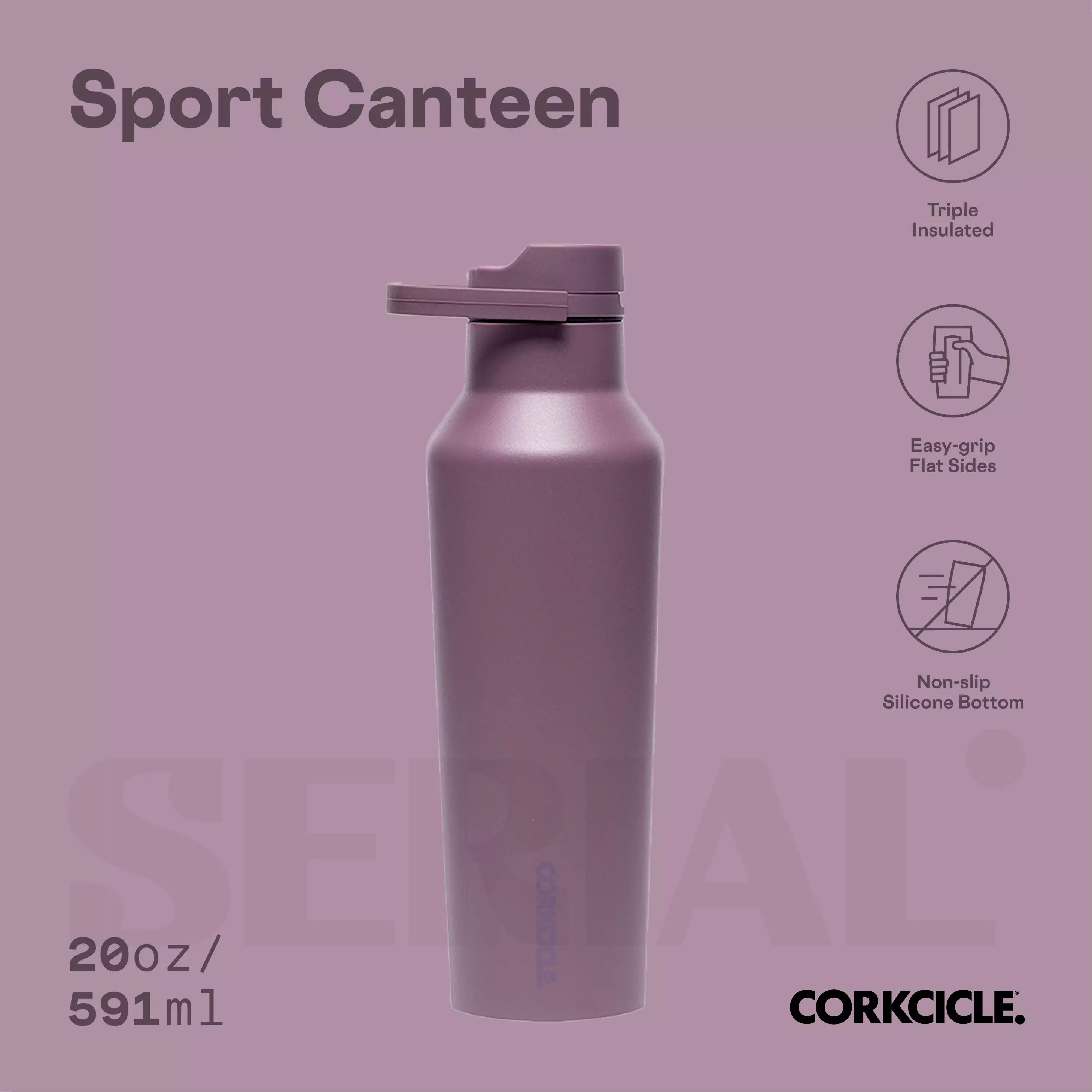 CORKCICLE Sport Canteen 20oz - Mauve