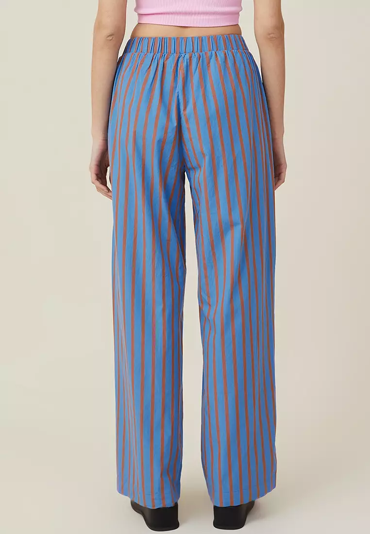 Wide-leg Pants - Light pink/striped - Ladies