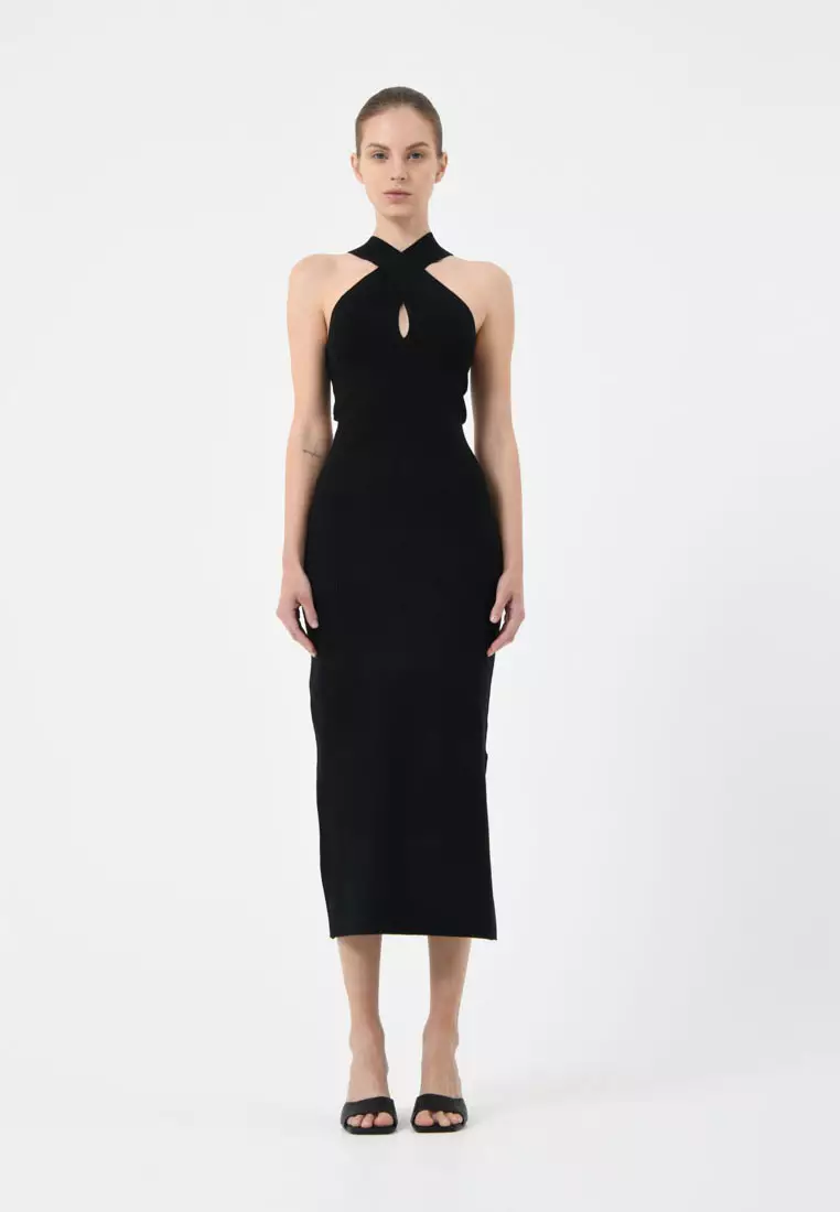 FORCAST Beatrix Criss-Cross Neckline Knit Dress