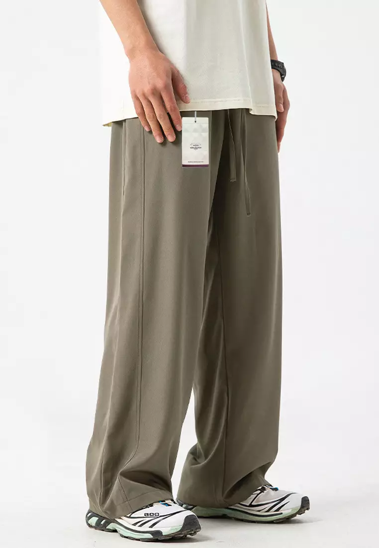 VANSA Unisex Ice Silk Cool Thin Slightly Wide Casual Pants VCU-P-2280