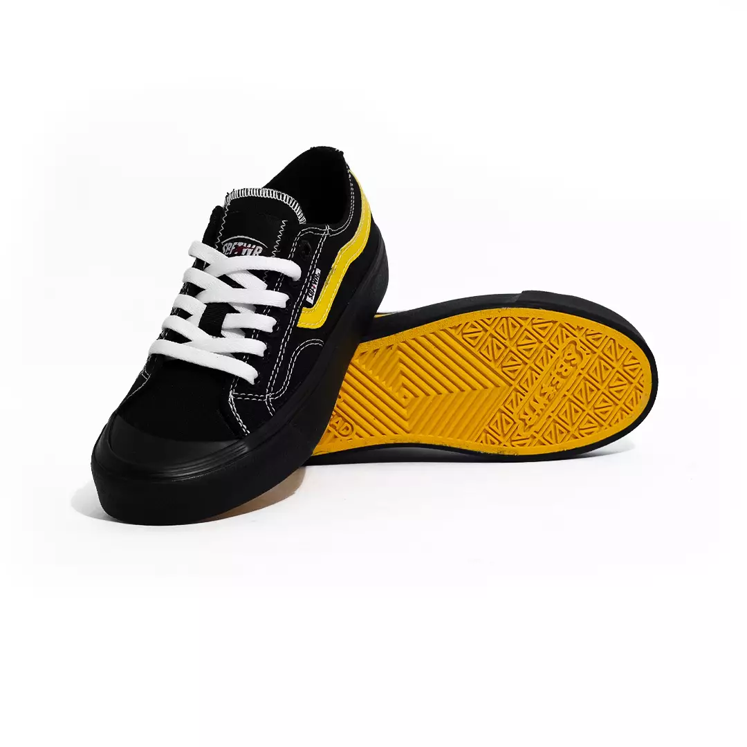 SABA Veloz Low Light Black Yellow - Sepatu Sneakers Casual Pria Wanita