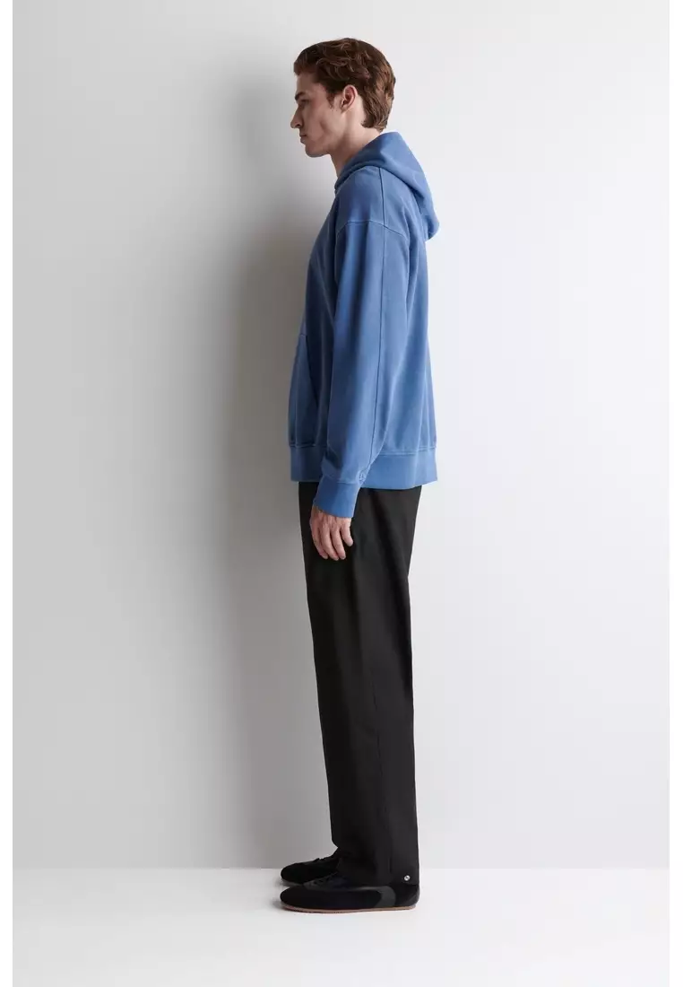 WASHED COTTON-JERSEY HOODIE