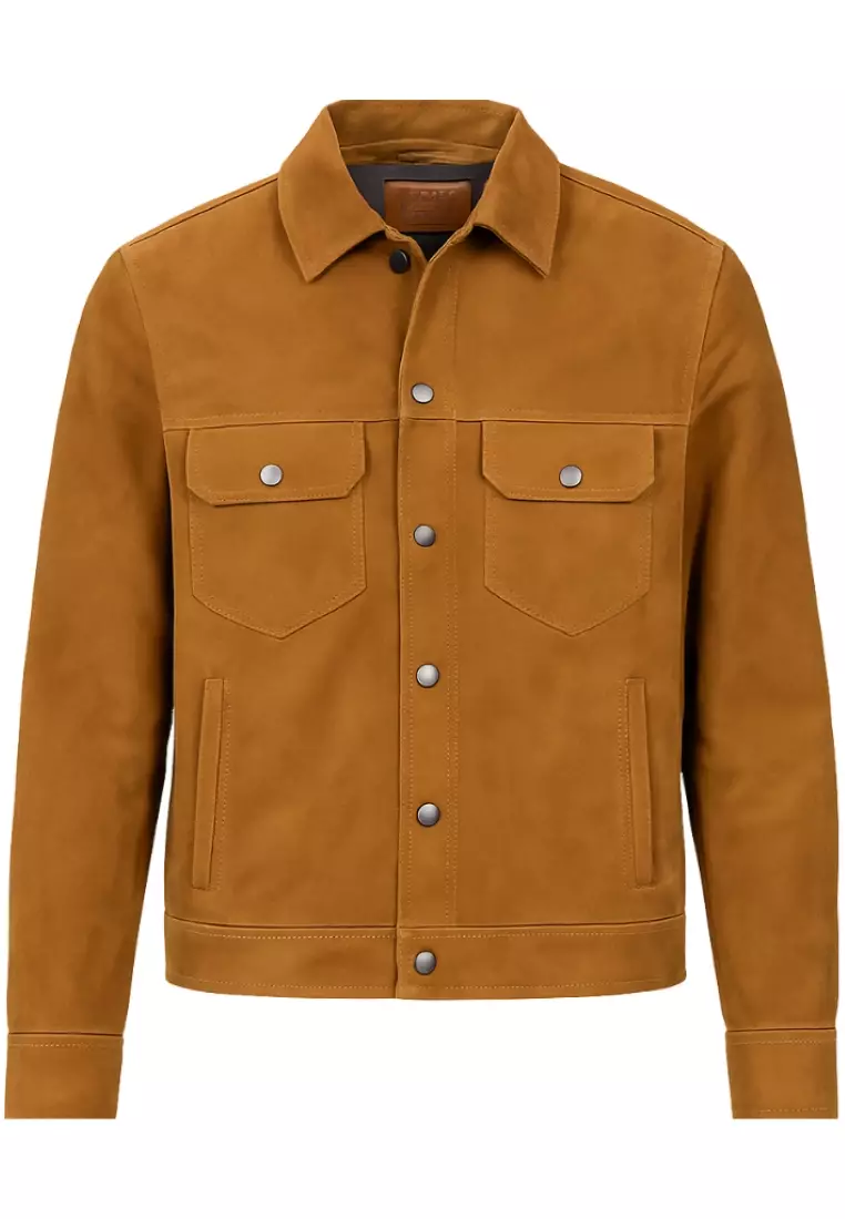 Real Leather Jacket Brown- Lamb skin Jacket- Jacket for Men- Oxhide Trucker suede