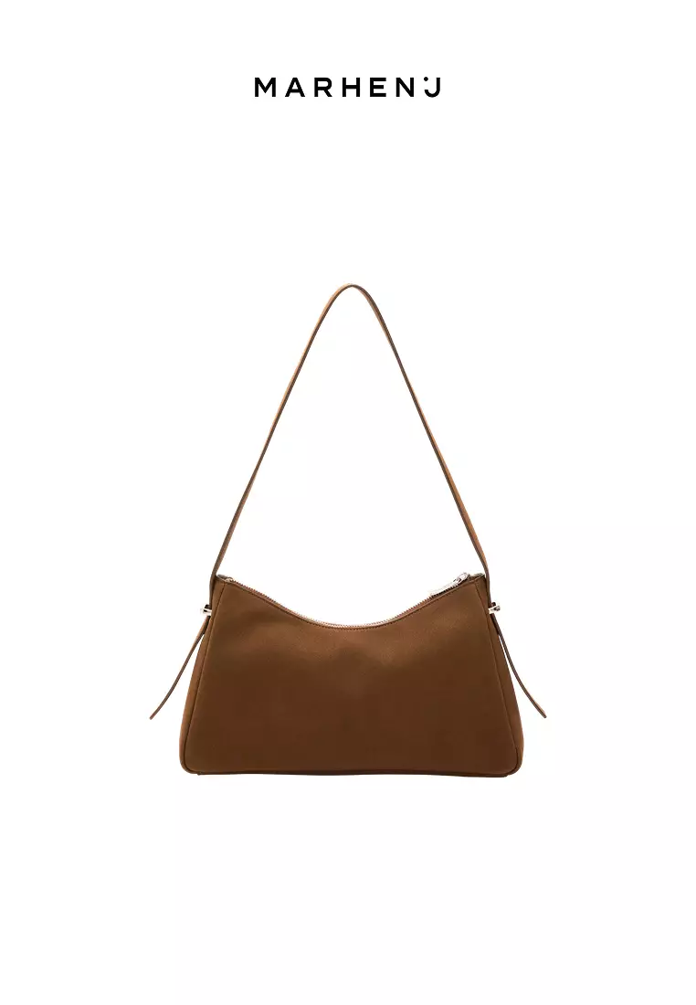 SOLENE Suede Shoulder Bag Brown