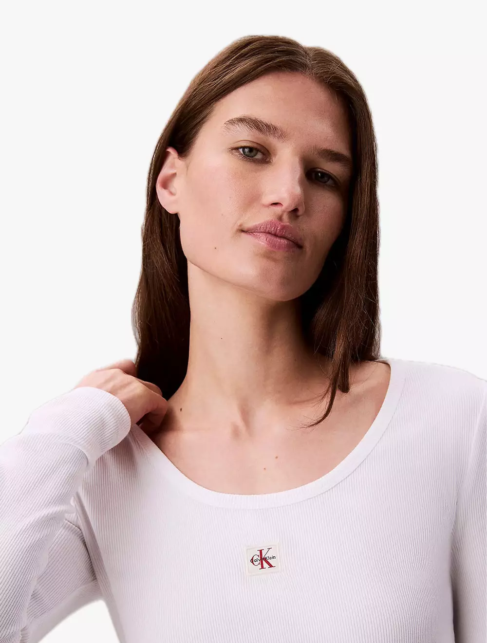 Calvin Klein - Ribbed Cotton Long Sleeve Top