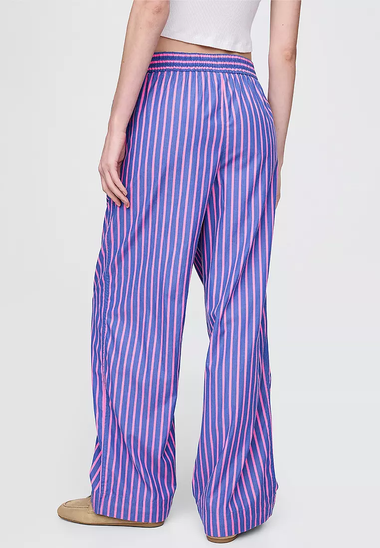 Organic Cotton Poplin Easy Wide-Leg Pants