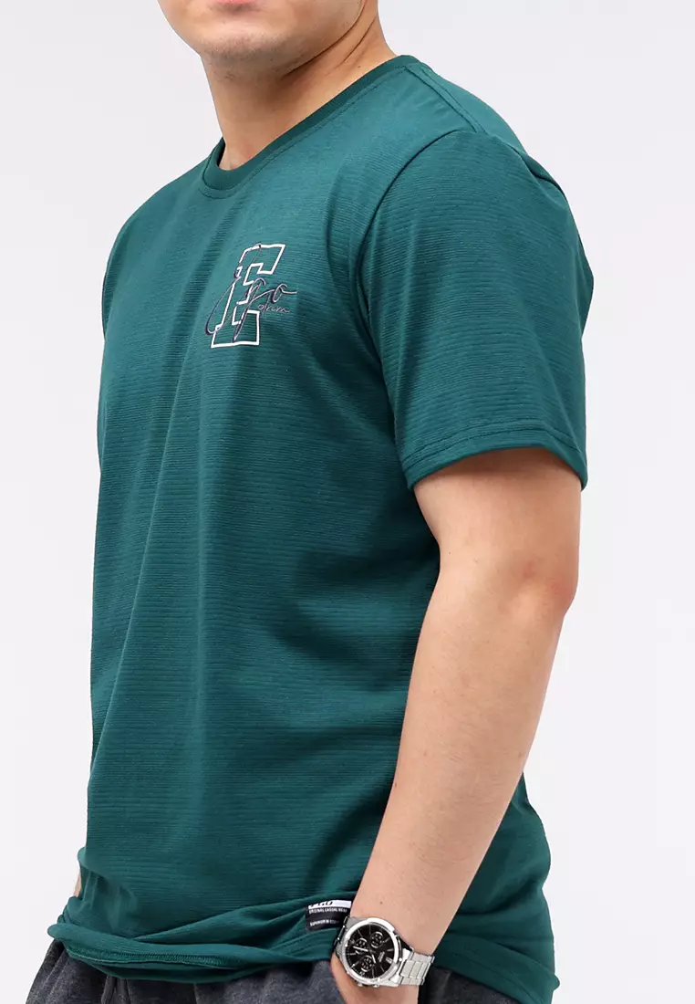 Round Neck Streaky Short Sleeves