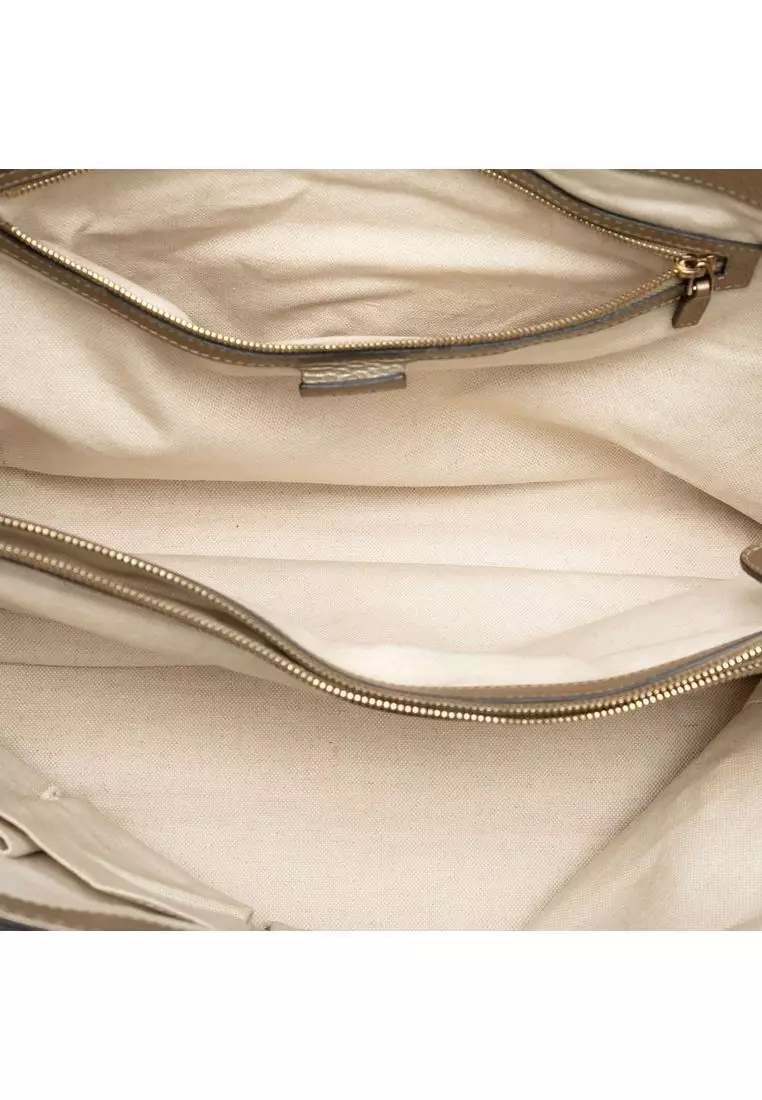 Pre-Loved Gucci Metallic Grained Leather Bella Tote