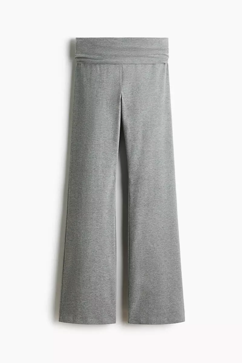 Foldover-waist cotton trousers