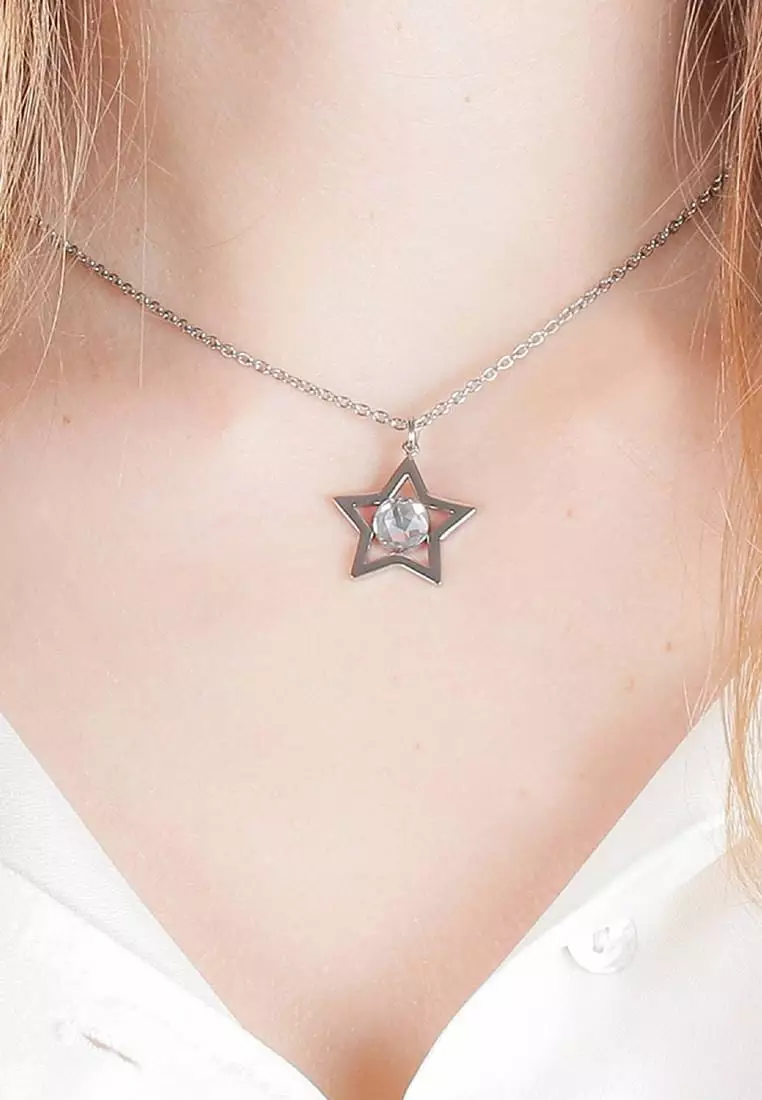 Cosmo Necklace SAKI01 Steel Crystals