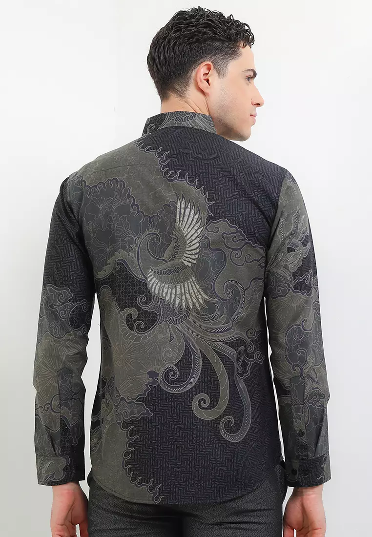 BATIK TALENTA EXCLUSIVE Lengan PANJANG slimfit SAYAB ABU