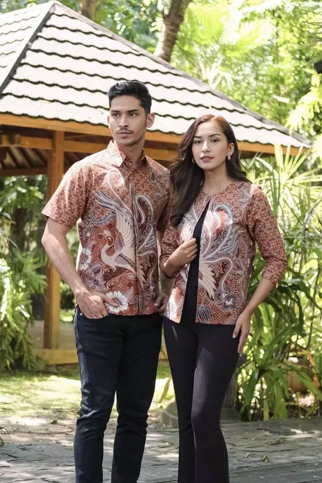 Laskala Brown Kemeja Pria  Pendek Slim Fit