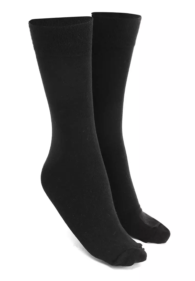 Seish Kaos Kaki Panjang Pria Wanita Pliable Stocking Footwear Material Cotton ORIGINAL - Black