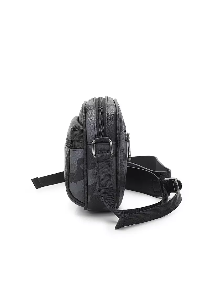 Men's Camouflage Sling Bag / Crossbody Bag - Black