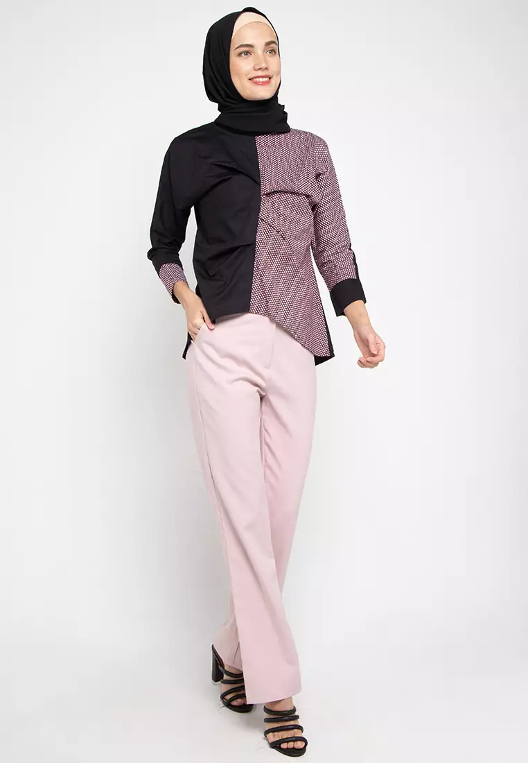 Deeve Blouse In Black and Maroon