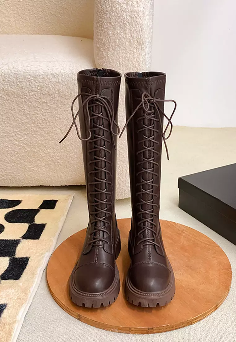 Long lace boots cheap