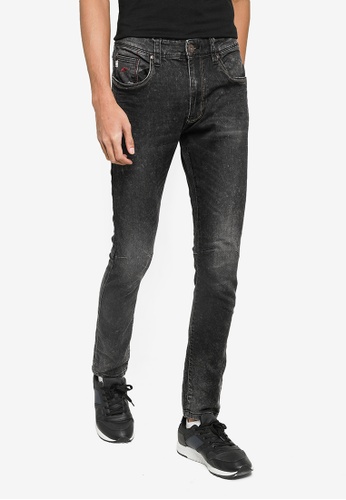 Indicode Jeans black and grey Nohvas Slim Fit  Low Waist Jeans 52CEDAA641EF29GS_1