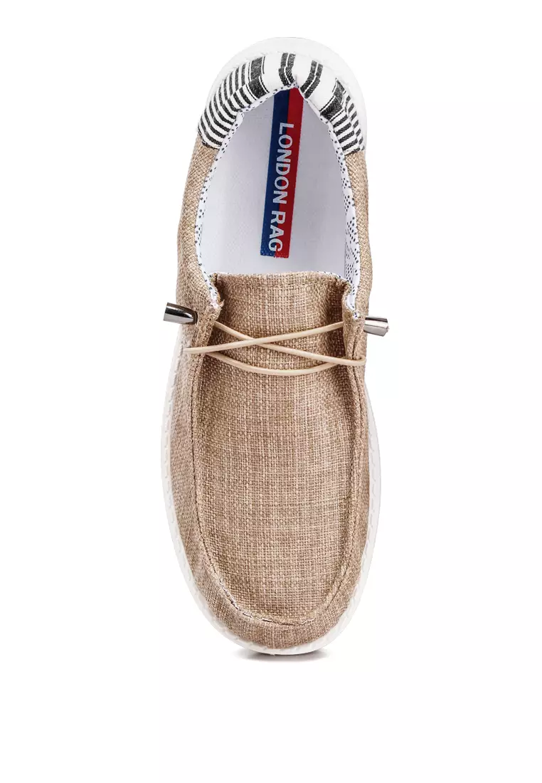 London Rag Drawstring Men's Flatform Heel Shoes in Beige 2026 | Buy ...