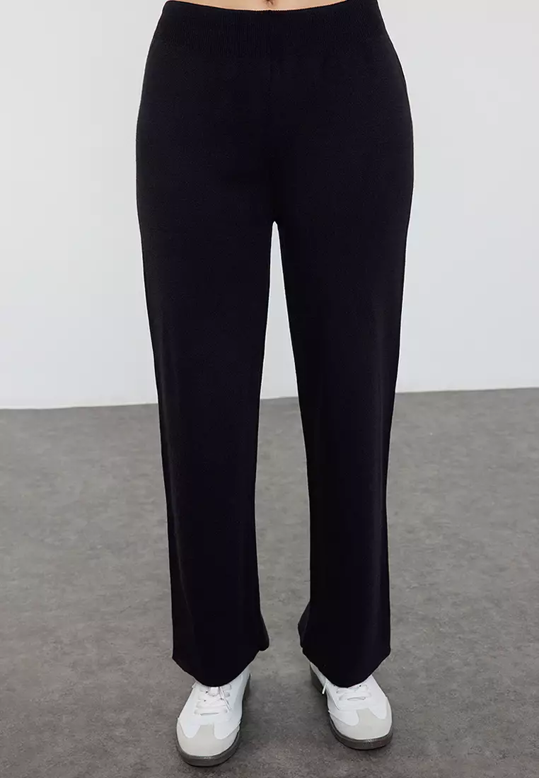 Navy Blue Wide Cut Zippered Knitwear Top-Bottom Set TWOAW24AU00025