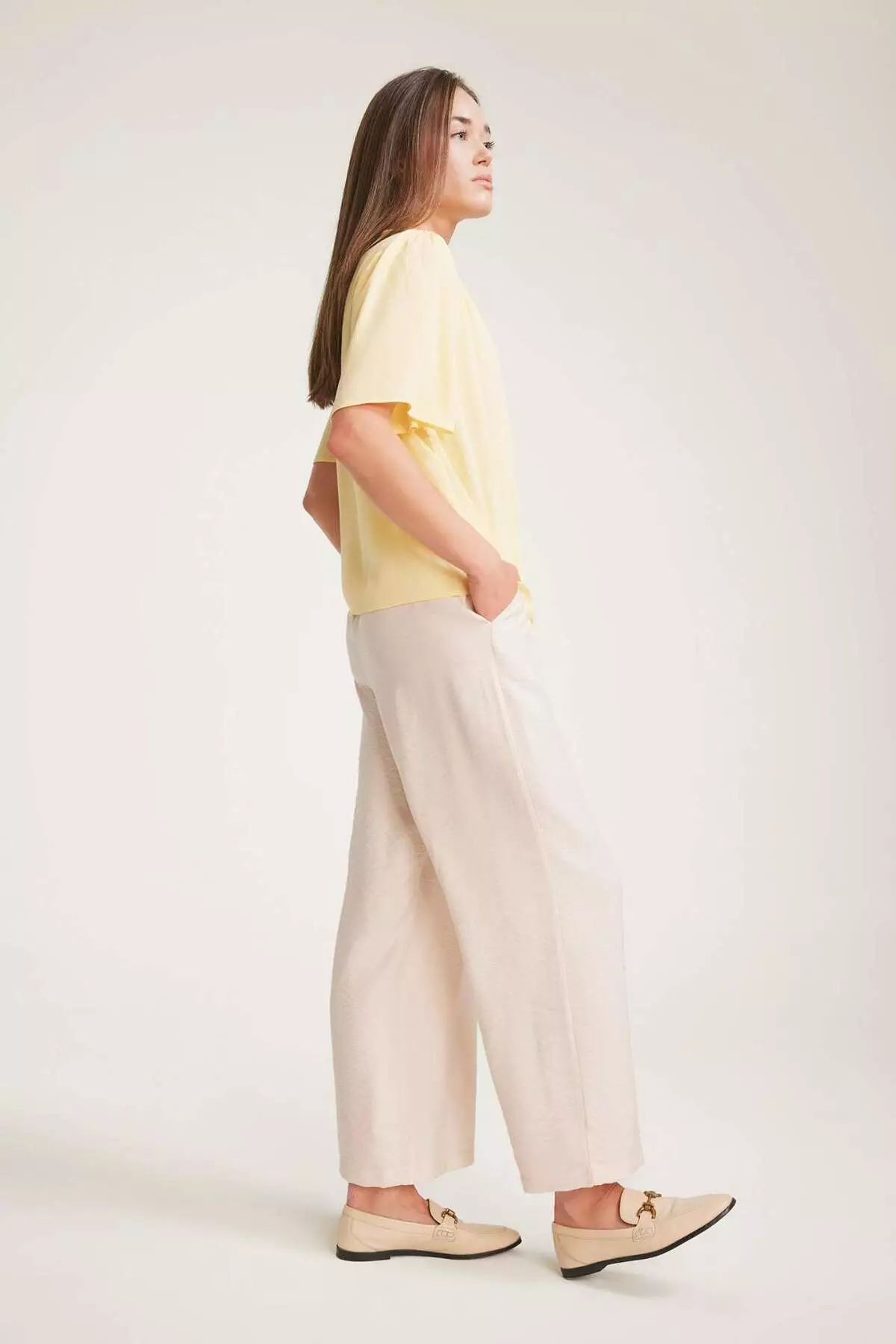 Regular Fit Pocket Detailed Wide Leg Trousers F0988Ax25Sm