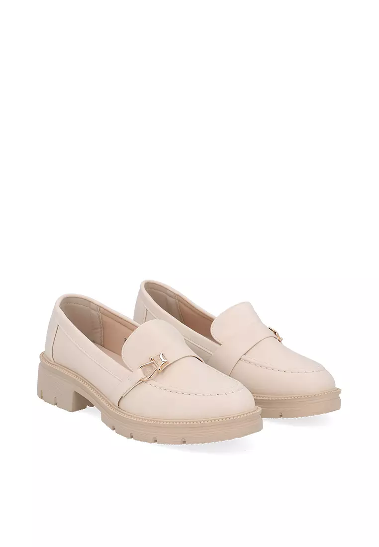 Beige Elise Bucked Loafers