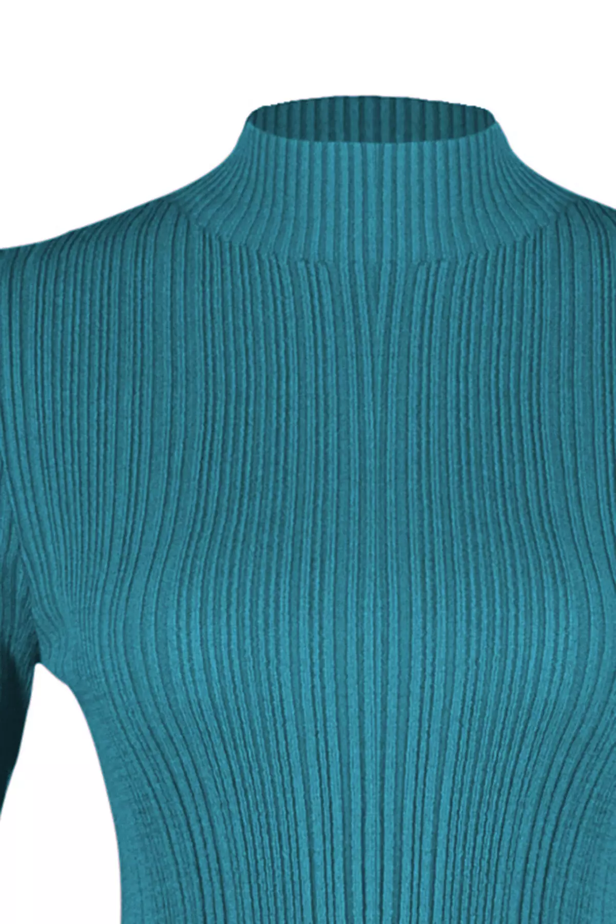 Indigo Stand Collar Knitwear Sweater