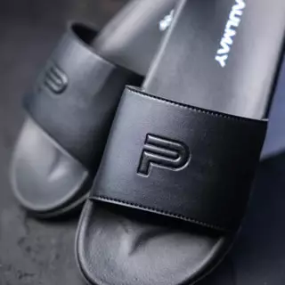 Paulmay Sandal Slide Unisex Slippers Logos Black White