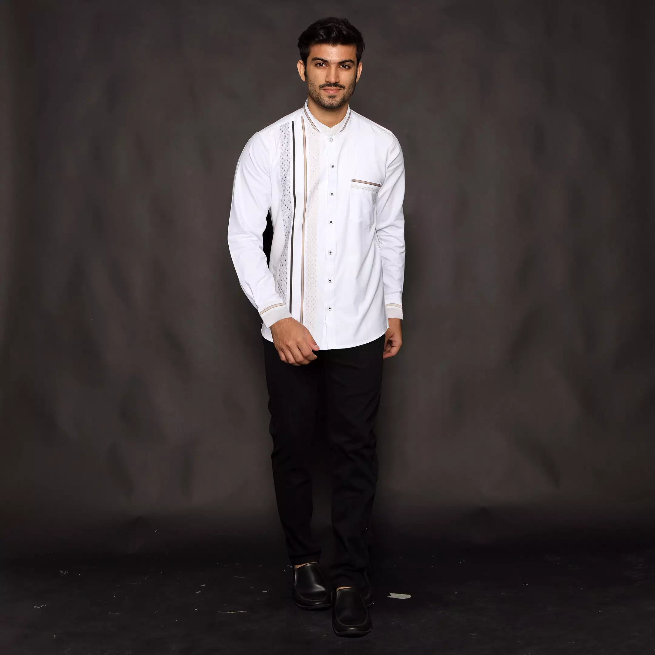 Casella Baju Koko Pria Lengan Panjang Exclusive | Baju Koko Azhar Lengan Panjang 9942 White