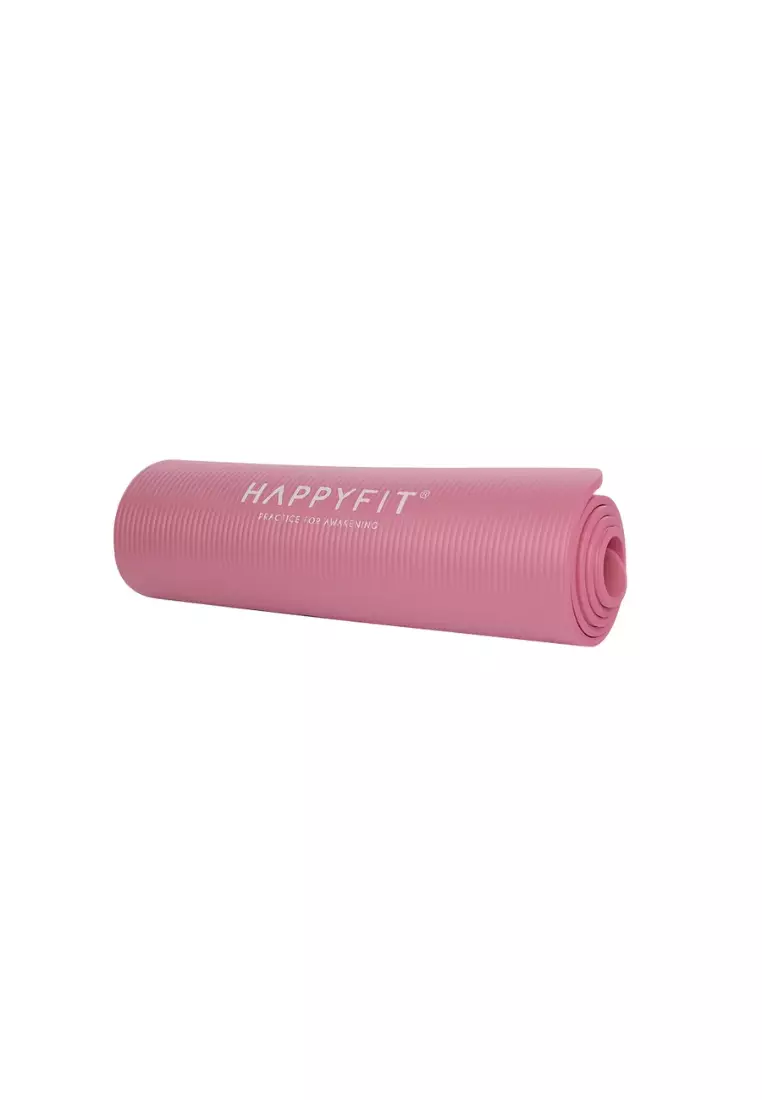 HAPPYFIT Yoga Mat Pastel NBR 10mm Free Bag Soft Pink