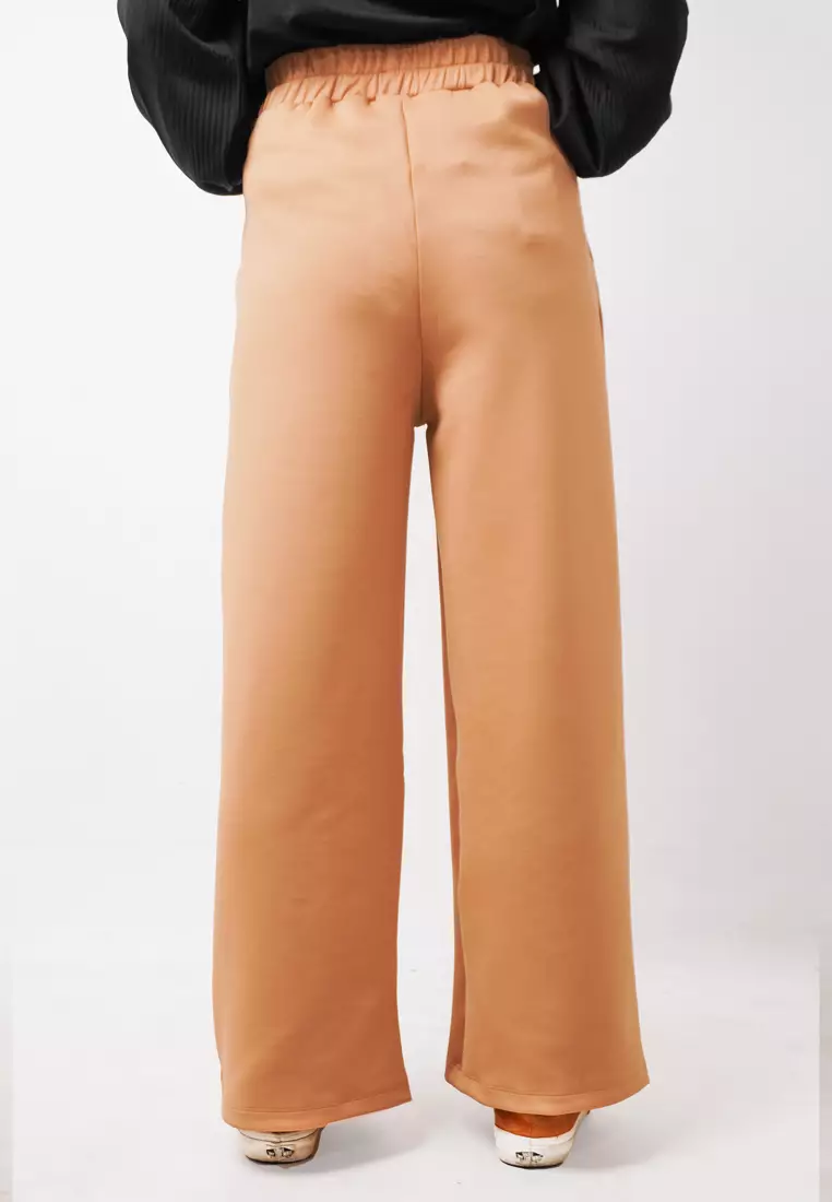 LC028 TDLA Kulot High Waist Scuba Aiko Khaki