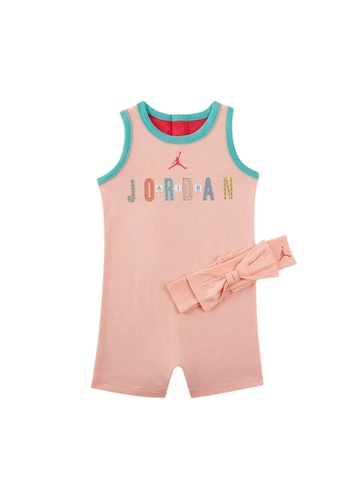 Jordan orange Jordan Romper & Headband Set (Infant) B76C8KA4E551CBGS_1