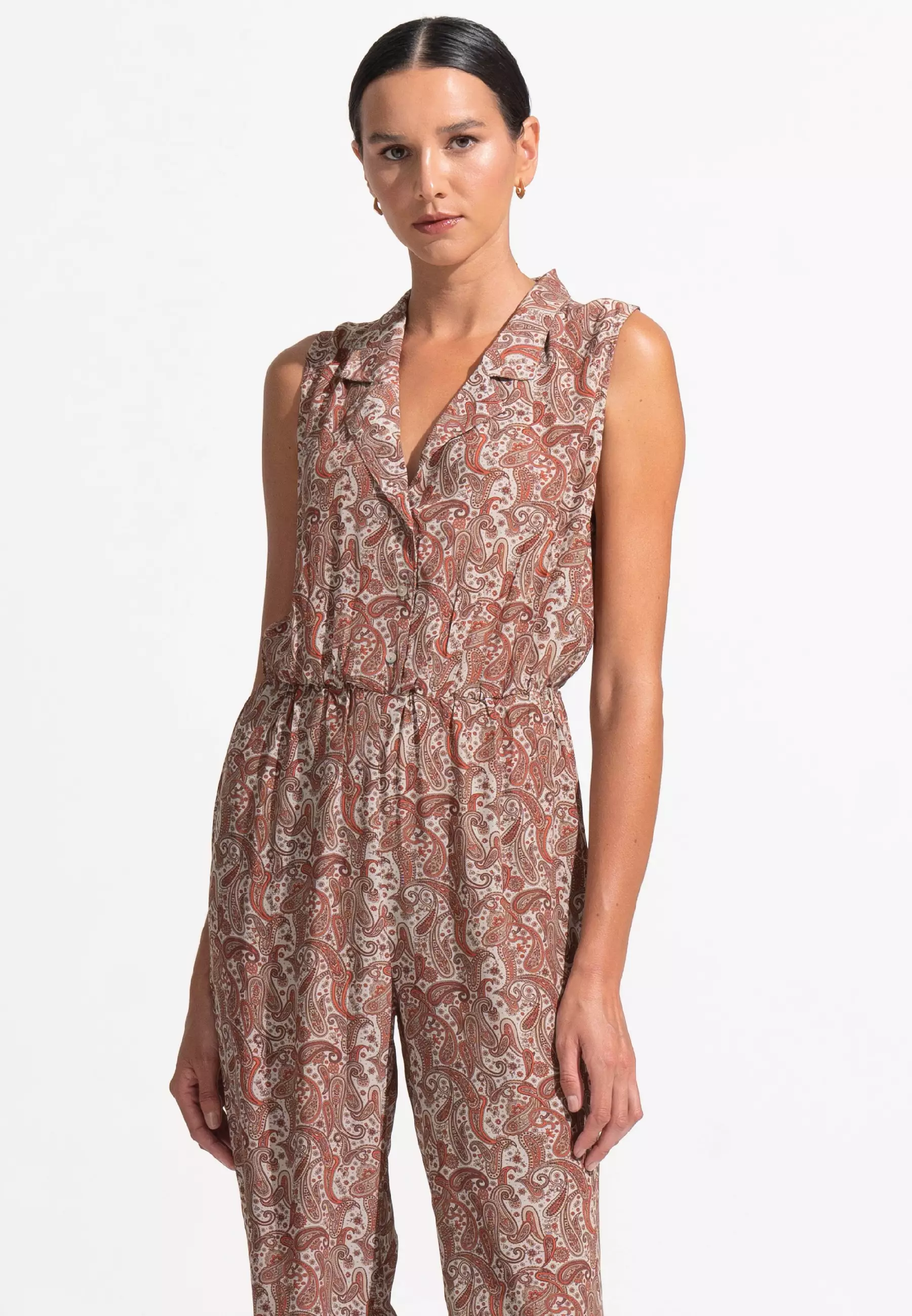 Jual morratobali Freya Sleeveless Collared Jumpsuit Maizey Ivory